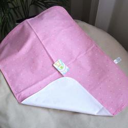 Непромокаюча пеленка з натуральної бавовни "Трикутники на рожевому"  60*80 Plamka (Poland)